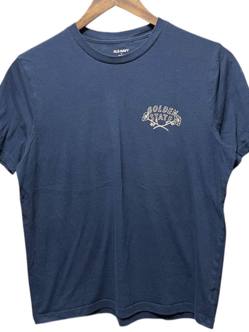 Navy blue Old navy Golden state floral mountain waves graphic crewneck T-Shirt